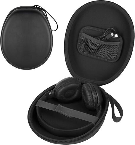 ComeCase Universal Casephone Caseible مع JBL/for beats/for sony/for bose max over ear ear mehone وأكثر من ذلك ، صندوق حمل سفر لسماعات الرأس اللاسلكية بلوتوث (أسود+سحاب أحمر) in Saudi Arabia