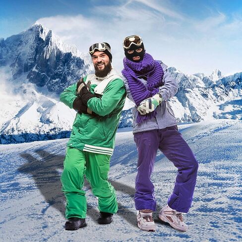 قناع شتوي منسوج مكون من 3 فتحات من بوكافت، قناع تزلج بغطاء كامل للوجه بالاكلافا الدافئة للتزلج والدراجات النارية والتزلج على الجليد باللون الأصفر الفلوريسنت in Kuwait