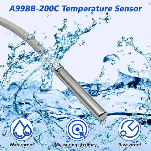 A99BB-200C مسبار درجة الحرارة بمستشعر درجة الحرارة، نطاق درجة الحرارة -40 إلى 212 درجة فهرنهايت، كابل تمديد وحدة التحكم الإلكترونية في درجة الحرارة in Kuwait