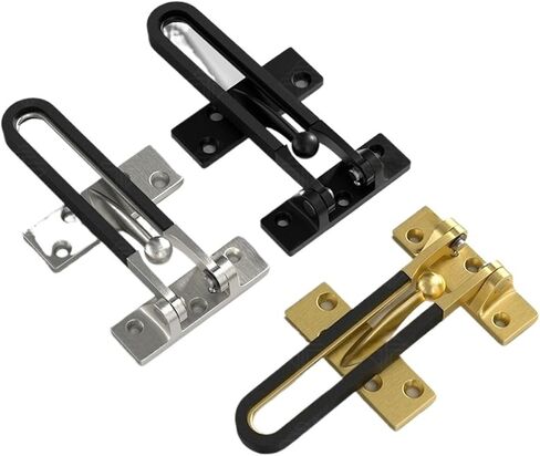 Insurance Door Home Anti-Theft Room Bar Buckle Lock Chain Zinc Alloy Safety Bedroom Kids Hotel Anti-Lock(Silver) in Saudi Arabia