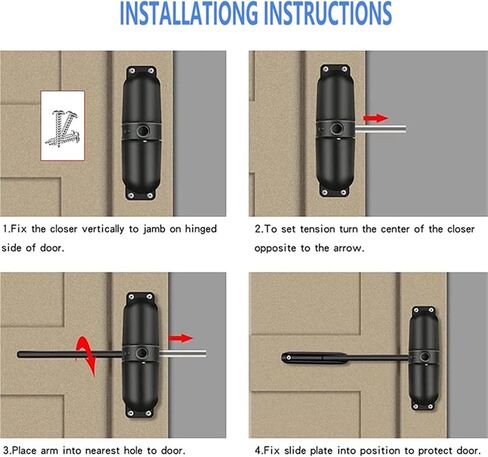 AEE8-Automatic Door Closer Safety Spring Closers,Adjustable Closing Hinge, for Self in Saudi Arabia