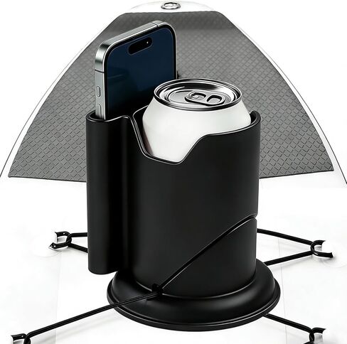 Upgraded Kayak Cup Holder, Paddle Board Drink Holder, 2-in-1 Drink & Phone Holders, Kayak Accessories for SUPs, Canoes, Surfboards, Cups or Water Bottles/Cans (Black) in Saudi Arabia