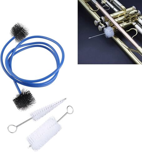 مجموعة 3 قطع من فرش تنظيف البوق، فرشاة مرنة لقطعة الفم على شكل ثعبان، ملحقات للعناية بالثعبان، مجموعة أدوات تنظيف فرشاة مرنة لفرشاة تنظيف صمام البوق in Kuwait