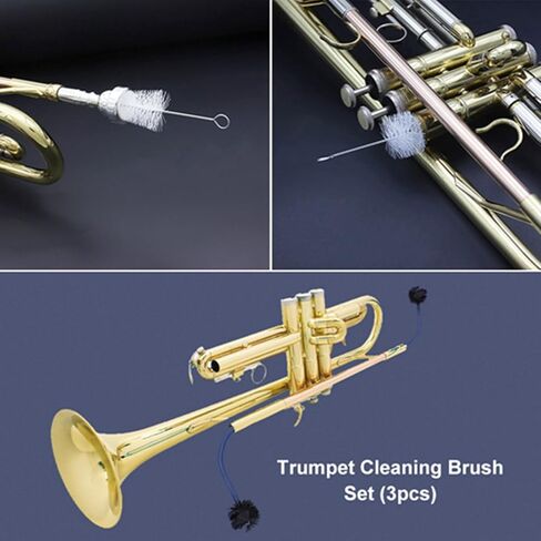 مجموعة 3 قطع من فرش تنظيف البوق، فرشاة مرنة لقطعة الفم على شكل ثعبان، ملحقات للعناية بالثعبان، مجموعة أدوات تنظيف فرشاة مرنة لفرشاة تنظيف صمام البوق in Kuwait