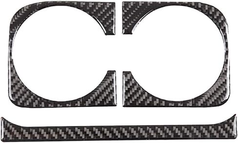 Car Real Soft Carbon Fiber Center Console Cup Holder Panel Trim Sticker Fit for Toyota Tacoma 2011-2015 Automotive Interior Decoration 2PCS (Black Carbon Fiber) in Kuwait