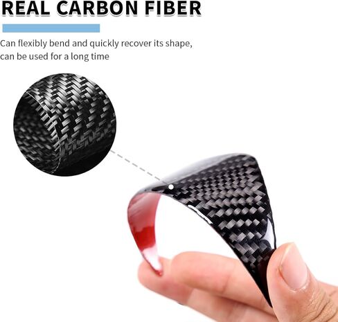 Car Real Soft Carbon Fiber Center Console Cup Holder Panel Trim Sticker Fit for Toyota Tacoma 2011-2015 Automotive Interior Decoration 2PCS (Black Carbon Fiber) in Kuwait