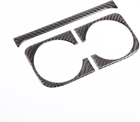 Car Real Soft Carbon Fiber Center Console Cup Holder Panel Trim Sticker Fit for Toyota Tacoma 2011-2015 Automotive Interior Decoration 2PCS (Black Carbon Fiber) in Kuwait