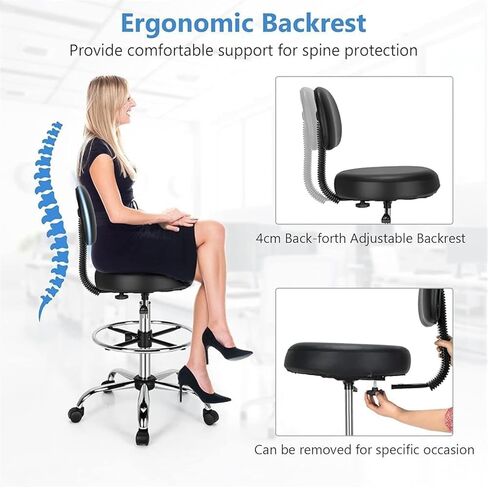 Faux Leather Swivel Chair, Adjustable Height, Retractable Back & Footrest in Saudi Arabia