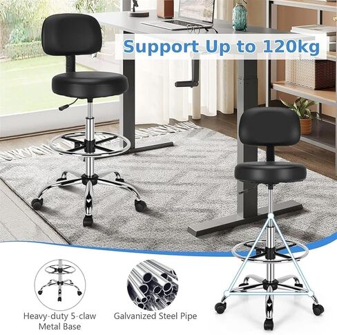 Faux Leather Swivel Chair, Adjustable Height, Retractable Back & Footrest in Saudi Arabia