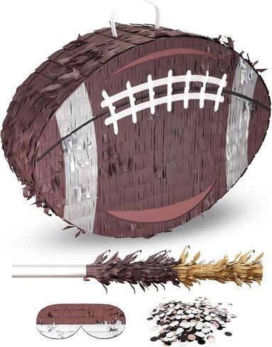 Baseball Piñata for Boys – Includes Wooden Bat, Blindfold, and Confetti – 13"x13"x3" – Perfect for Sports-Themed Party Decorations and Birthday Party Fun in Kuwait