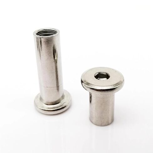 M5 M6 Length 6/8/10/12-45mm 304 Stainless Steel Hexagon Socket Head Rivet Insert Joint Sleeve Nut 10Pcs(M6 10pcs,30mm Length) in Saudi Arabia