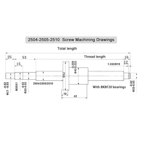 Ball Screw, Linear Guide Ball Screw 1pcs C7 Ball Screw SFU2505 with End Machined+ Nut+ Housing+BK/BF20 Support(300mm) in Saudi Arabia