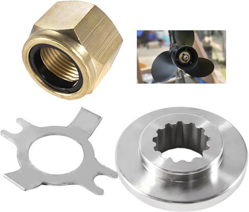VIF Propeller Installation Hardware Kits Compatible with Mercury/Mariner 30HP 40HP 48HP 50HP 55HP 60HP Engine, 12‑835467, 14‑816629Q, 11‑827614,13 Spline Tooth, Thrust Washer/Tab Washer/Nut Included in Kuwait