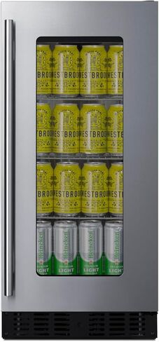 Summit Appliance عمق ضحل 15 بوصة. مبرد نبيذ 23 زجاجة أو 40 علبة مشروبات من الفولاذ المقاوم للصدأ - ASDG1521V1 in Kuwait