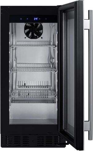 Summit Appliance عمق ضحل 15 بوصة. مبرد نبيذ 23 زجاجة أو 40 علبة مشروبات من الفولاذ المقاوم للصدأ - ASDG1521V1 in Kuwait