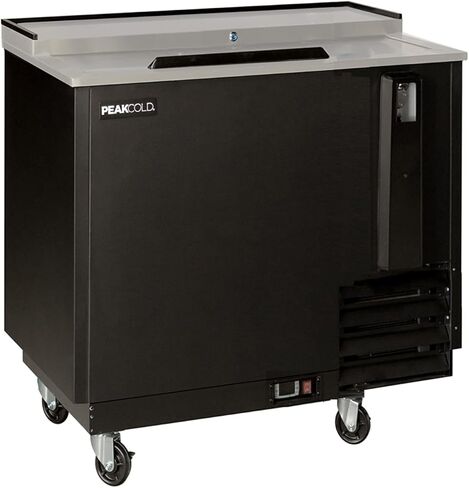 مبرد الزجاجات الأفقي العميق من PEAKCOLD؛ ثلاجة بشريط علوي منزلق؛ 36" دبليو in Kuwait