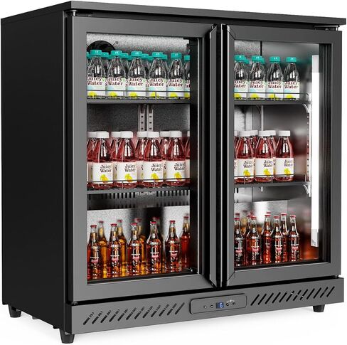 ROVSUN 11.4 Cu.Ft Commercial Back Bar Cooler ETL Certified, Bar Fridge Commercial Beverage Refrigerator w/ 3 Doors LED Digital Temperature Control, Drink Cooler for Restaurant Beer Wine Soda in Kuwait