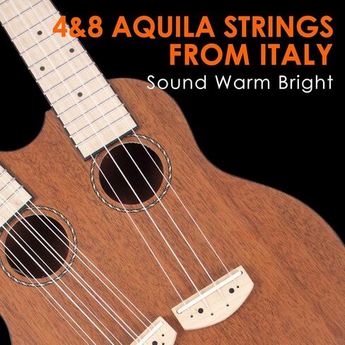 القيثارة الكهربائية ذات الرقبة المزدوجة من Kmise، 4 و8 أوتار، الماهوجني، احترافية، فريدة من نوعها، غراب رأس مزدوج الرقبة مع حقيبة أزعج (رقبة مزدوجة) in Kuwait