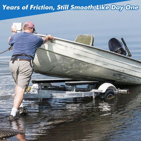 Boat Trailer Bunk Slides, 3"x48", 5"x48", 5"x57" , Heavy Duty PE Glide Pads for Full Support, Kits of 2 or 4, Black, White, Pre-Drilled Holes and Screws, for Easy Launch and Load, Fits Various Boats in Kuwait