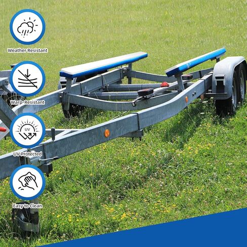 Boat Trailer Bunk Slides, 3"x48", 5"x48", 5"x57" , Heavy Duty PE Glide Pads for Full Support, Kits of 2 or 4, Black, White, Pre-Drilled Holes and Screws, for Easy Launch and Load, Fits Various Boats in Kuwait