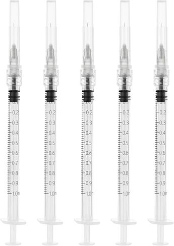 1ml Syringes with 27G 1/2 inch Needle , 1cc Luer Lock Disposable Syringes for Scientific Labs and Industrial Dispensing,Individually Wrapped, 20 Pack in Saudi Arabia