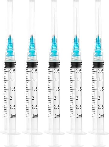 1ml Syringes with 27G 1/2 inch Needle , 1cc Luer Lock Disposable Syringes for Scientific Labs and Industrial Dispensing,Individually Wrapped, 20 Pack in Saudi Arabia