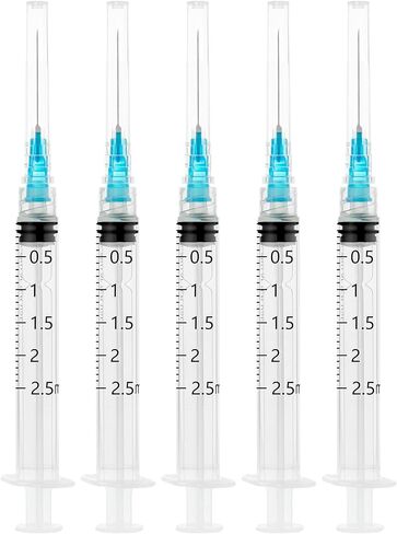 1ml Syringes with 27G 1/2 inch Needle , 1cc Luer Lock Disposable Syringes for Scientific Labs and Industrial Dispensing,Individually Wrapped, 20 Pack in Saudi Arabia
