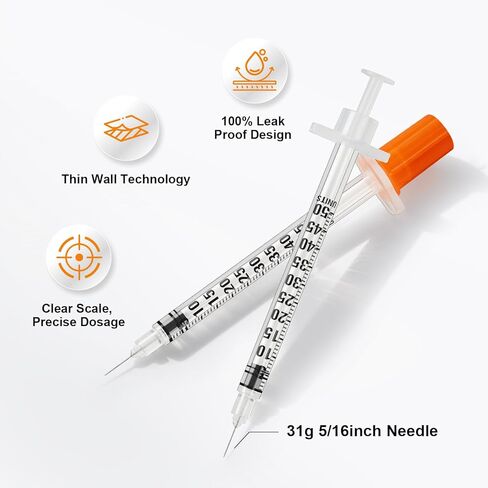 100 عبوة 0.5 مل/سم مكعب 31 جرام 5/16 بوصة، محاقن مختبرية، عبوة فردية in Kuwait