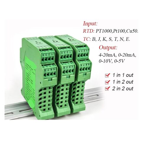 1pcs Temperature Signal Input Converter Current Voltage 4-20ma 0-10v Output Signal Isolator PT1000-50-300C Pt100-200-850C Cu50-50-150C(24V_0-20MA_CU50) in Saudi Arabia