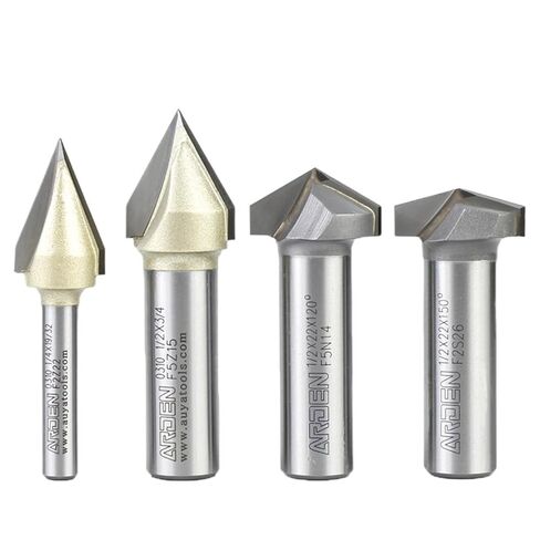 Arden V Bit 45 60 120 150 Degree Engraving Router Bit Carbide Woodworking 3D Carving V-Shaped Bevel Tipped Milling Cutter MDF(6.35x12.7x60Deg.) in Saudi Arabia