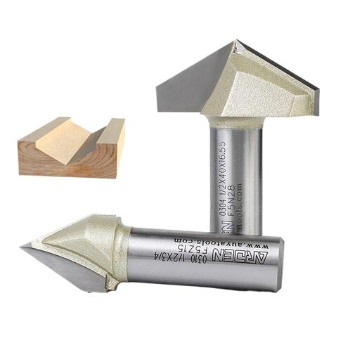 Arden V Bit 45 60 120 150 Degree Engraving Router Bit Carbide Woodworking 3D Carving V-Shaped Bevel Tipped Milling Cutter MDF(6.35x12.7x60Deg.) in Saudi Arabia