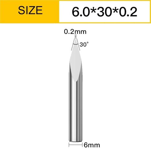 Vsharp 3 Edges 6mm Carbide V-Shape Engraving Bit TriangularMilling Cutter Wood Acrylic PVC Jade Metal CNC Tool Engraving Carving(6x30Deg.x0.2) in Saudi Arabia