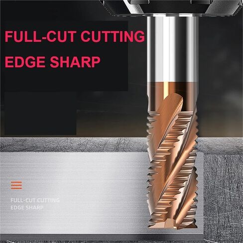 Vsharp Roughing End Mill 4-12mm 4 Flute CNC Router Bit Spiral Milling Bit TiCN Coating HRC 55 Solid Carbide Milling Cutter(8.0x35x100L) in Saudi Arabia