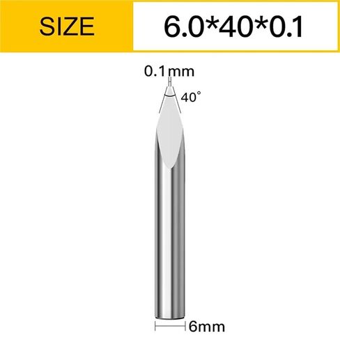 Vsharp 3 Edges 6mm Carbide V-Shape Engraving Bit TriangularMilling Cutter Wood Acrylic PVC Jade Metal CNC Tool Engraving Carving(6x40Deg.x0.1) in Saudi Arabia
