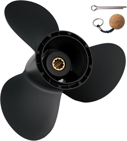 Boat Propeller for Suzuki 25HP 30HP Outboard Engines 10 1/4 x 10, 10 1/4 x 11, 10 1/4×12，10 1/4 x 13, 10 1/4 x 14 DT25 DF25 DT30 DF30,Aluminum 3-Blade 10-Spline RH in Kuwait