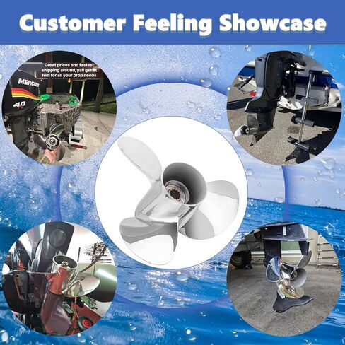 FYMP 11 3/4 x 17 Turbo Stainless Steel Outboard Propeller for Mercury Engines 40-60HP 13 Spline Tooth RH in Kuwait