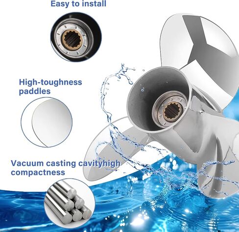 FYMP 11 3/4 x 17 Turbo Stainless Steel Outboard Propeller for Mercury Engines 40-60HP 13 Spline Tooth RH in Kuwait