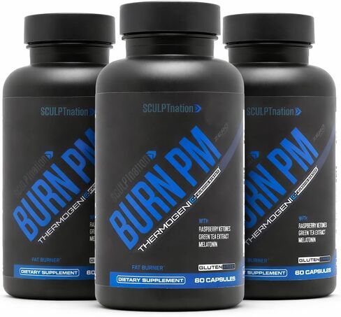 Sculpt Nation من V Shred - دعم التمثيل الغذائي أثناء الليل مع كيتونات التوت ومستخلص الشاي الأخضر والميلاتونين - 60 كبسولة خالية من الغلوتين - عبوتان in Kuwait