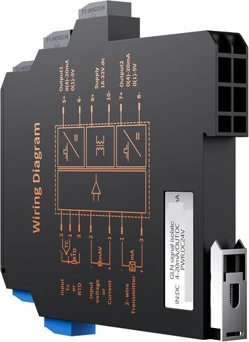 0-5V إلى 0-10V 0-20mA DC24V موزع عزل الإشارة المتكامل للغاية 4-20mA إلى واحد في الخارج (2a) in Saudi Arabia