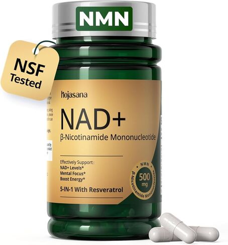 مكمل NAD مع ريسفيراترول - يدعم الطاقة الخلوية، ومكافحة الشيخوخة وإصلاح الحمض النووي - مكمل NAD المتقدم للنساء والرجال، غير معدل وراثيًا، كمية تكفي لمدة 30 يومًا in Kuwait