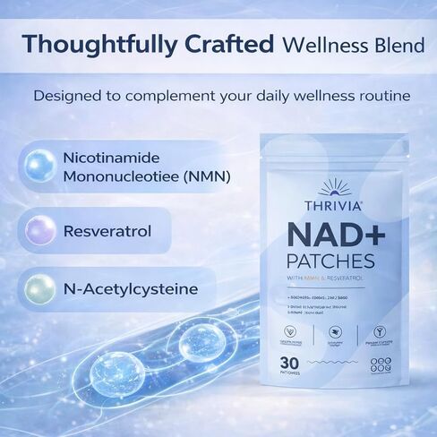 NAD+ لاصقات للنساء والرجال | NAD+ Patch للطاقة والشيخوخة الصحية | مكونات طبيعية لارتداء سهل ومريح (30 قطعة) in Kuwait
