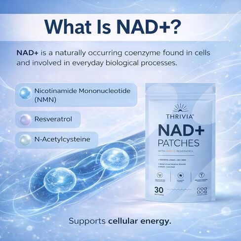 NAD+ لاصقات للنساء والرجال | NAD+ Patch للطاقة والشيخوخة الصحية | مكونات طبيعية لارتداء سهل ومريح (30 قطعة) in Kuwait