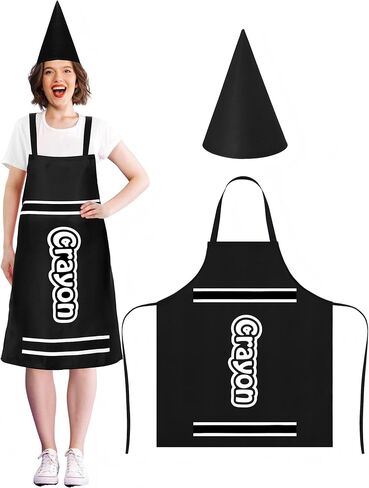 Mepase Crayon Costume Apron and Funny Gnome Cone Has for School Halloween Costume Colorful Crayon Outfit for Teacher in Kuwait