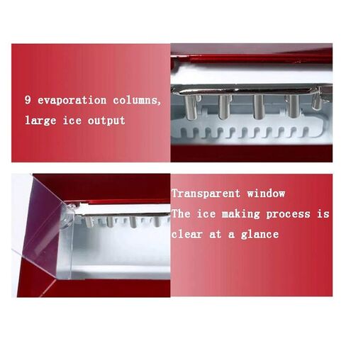 Fully Automatic Ice Maker Machine for Countertop Make 33 Lbs Round Ice in 24 s 9 Ice Cubes Ready in 6-10 Minutes in Saudi Arabia