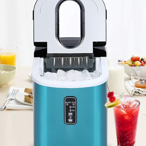 95W Machine, 16Kg Ice/24H Counter Top Ice Cube Maker, Home Kitchen Ice Cube Maker, Stainless Steel Ice Cube Machine in Saudi Arabia