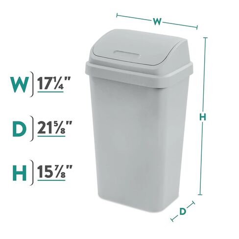 Kitchen Trash Can, 13 Gallon Plastic Garbage Bin with Swing Top Lid in Saudi Arabia