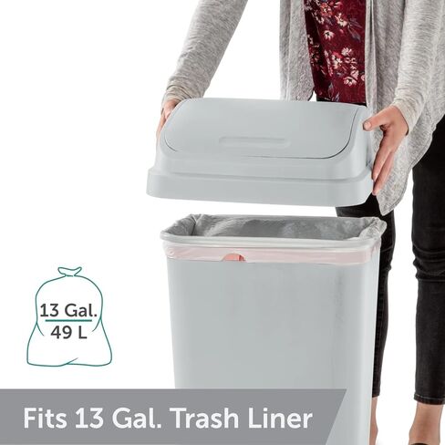 Kitchen Trash Can, 13 Gallon Plastic Garbage Bin with Swing Top Lid in Saudi Arabia