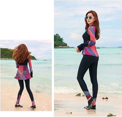 Womens surf Suit Ladies' Wetsuit for Water Activities,Ladies' Quick-Drying Printed Sunscreen Wetsuit, Slimming 5-Piece Wetsuit, Adult Water Sports Swimsuit in Saudi Arabia