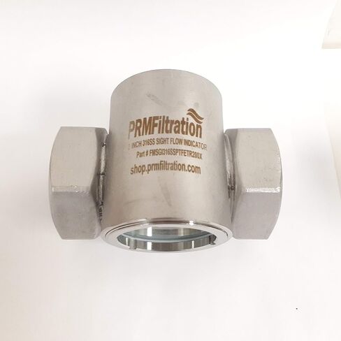 مؤشر تدفق البصر PRM، 2 بوصة FNPT، هيكل من الفولاذ المقاوم للصدأ 316، ختم PTFE ودافع أحمر، أقصى ضغط 232 رطل لكل بوصة مربعة، أقصى درجة حرارة 212 درجة فهرنهايت، مراقب تدفق السائل البصري لأنظمة الأنابيب الصناعية in Kuwait