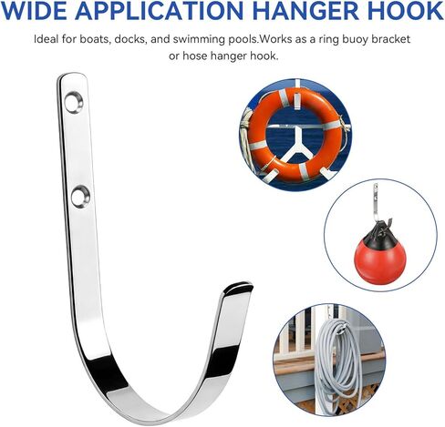 Ring Buoy Bracket Stainless Steel Boat Life Ring Holder Replacement for Seachoice 4" Opening x 7" High Corrosion Resistance Ring Buoy Hook for Boat Dock or Pool in Kuwait